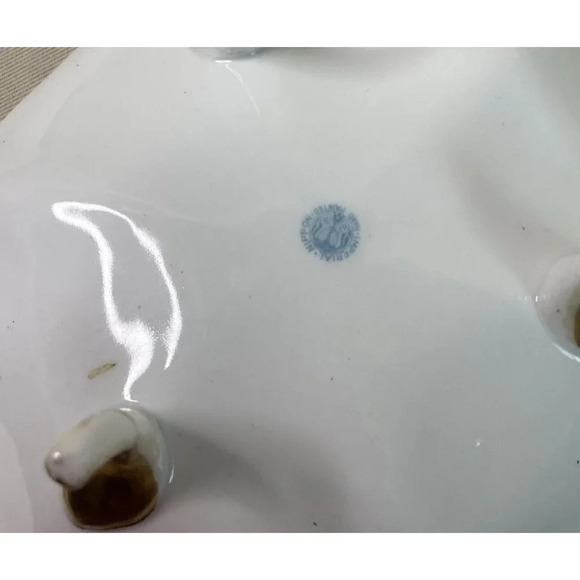 Imperial Nippon Hand Painted Footed Candy Dish Hexagon Water Scene READ 7” VTG - Picture 6 of 9